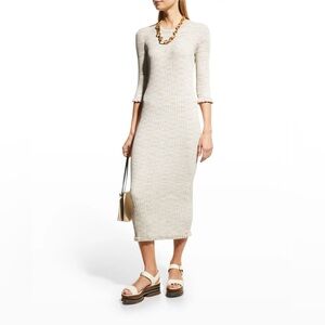 Veronica Beard Richie space-dyed ribbed knit midi dress size XS